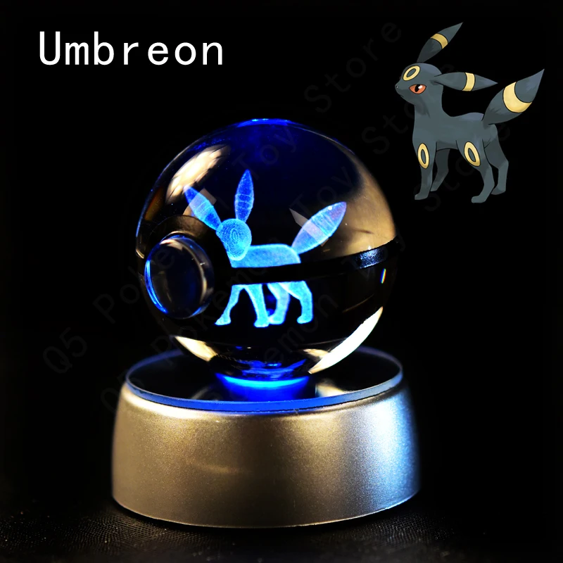 Pokemon Crystal Ball 3D Pikachu Mewtwo Mew Gengar Nachtlampje Lampvoet Pokeball Crystal Pokemon Glazen Bal Figuur Verjaardagscadeau