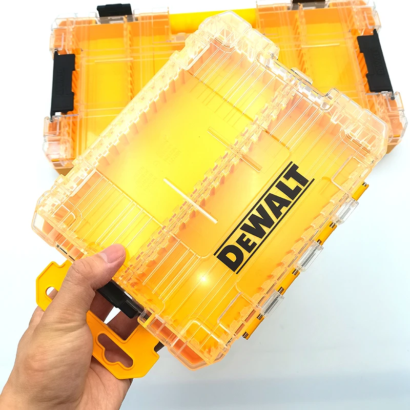 DEWALT Small Medium Large Parts Accessories Storage Box Original Drill Batch Head Tools Box High Hardness Stackable Tough Case