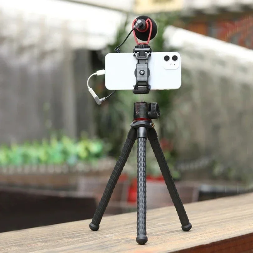 Flexible Octopus Tripod Camera Holder with 2-in-1 Phone Holder Portable Mini Phone Camera Tripod