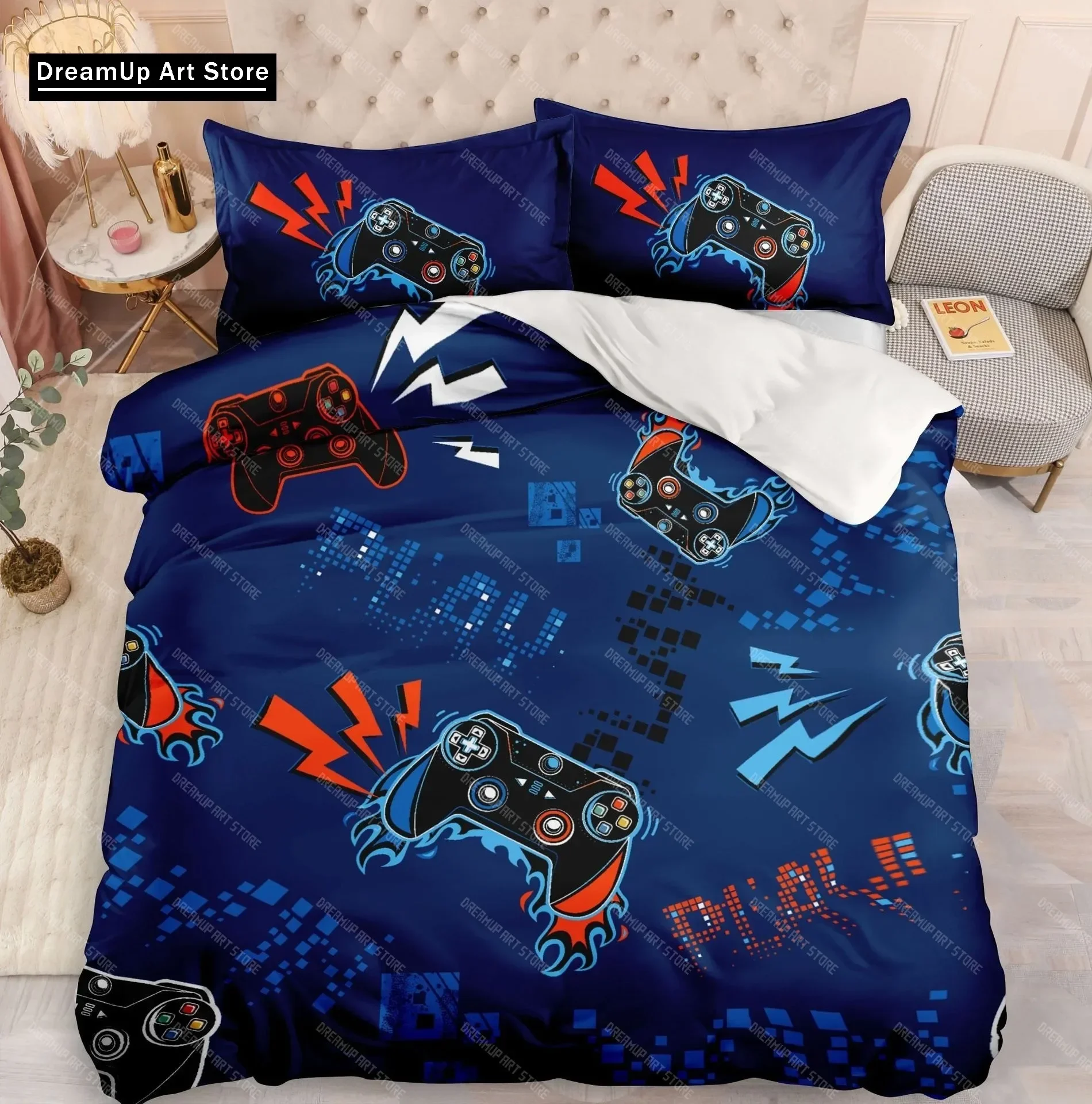 2026 Plays Gamer Bedding Set Gamepads Duvet Cover Teens Adults Gamer Quilt Cover Children's Bedroom Decoration