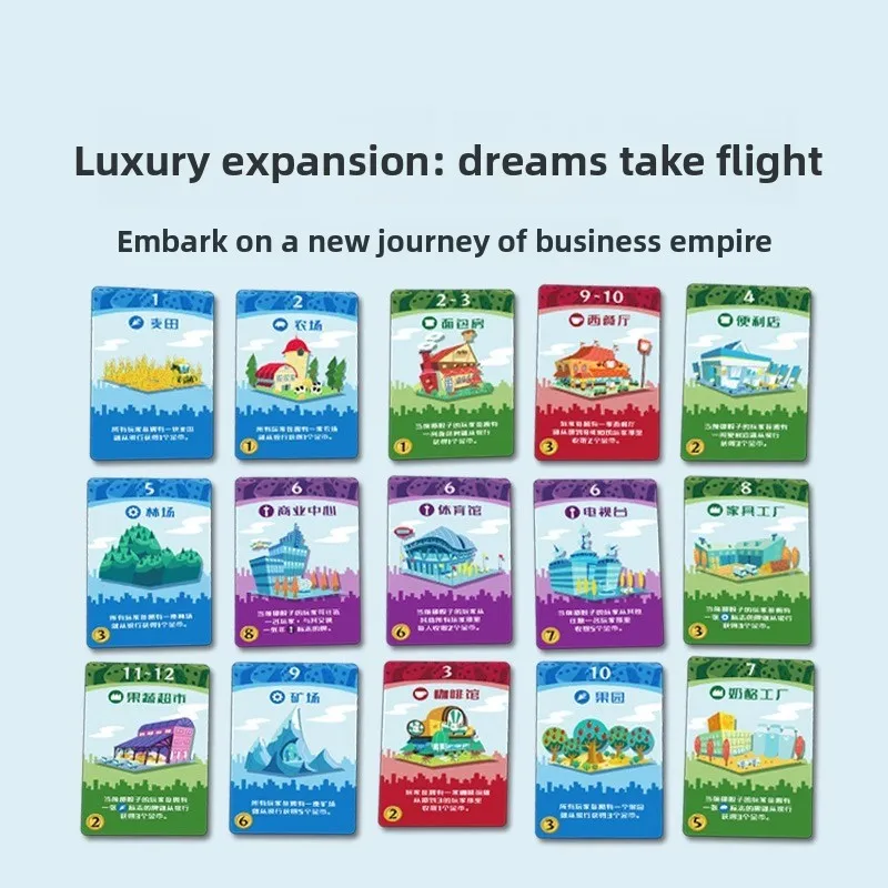 Jeu de construction de ville japonaise Yaofish, jouet de dés pour enfants, jeu de société de stratégie familial, éducation financière et pensée logique, cadeau