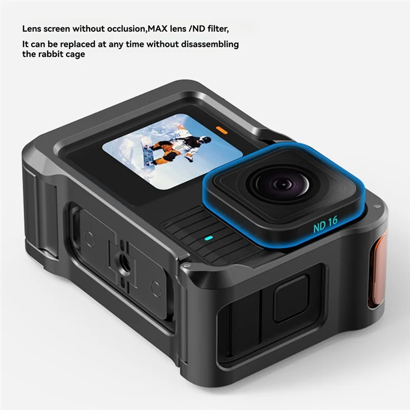 【Must-Haves】Cage For Hero 13/12/11/10/9 Quick Release Case With Cold Shoe Aluminum ND CPL Filter Mount