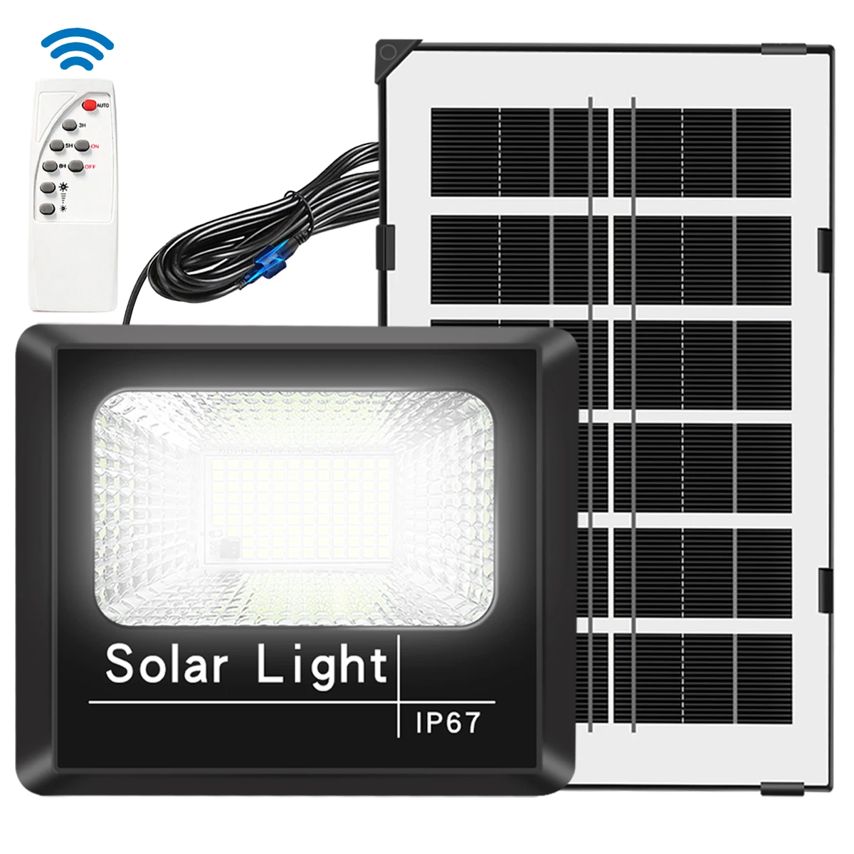 Solar Panel For Light Outdoor Solar Wall Lamps Flood Spotlight Light  Waterproof Solar Porch Light Remote Control for Yard Patio