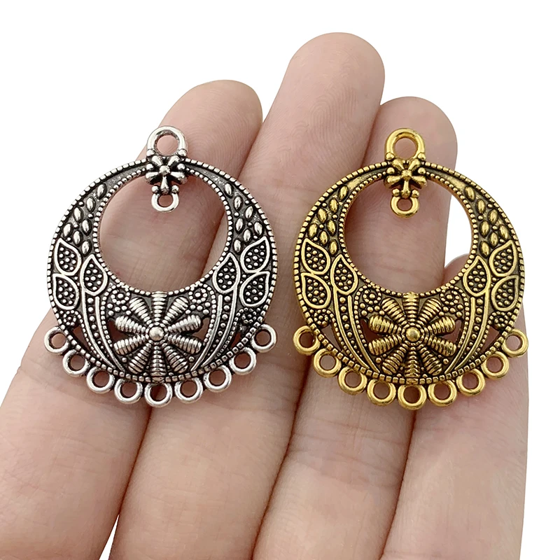 

30PCS Antique Silver/Gold Chandelier Multi Connector Charms Pendants for Earring Jewelry Making Findings
