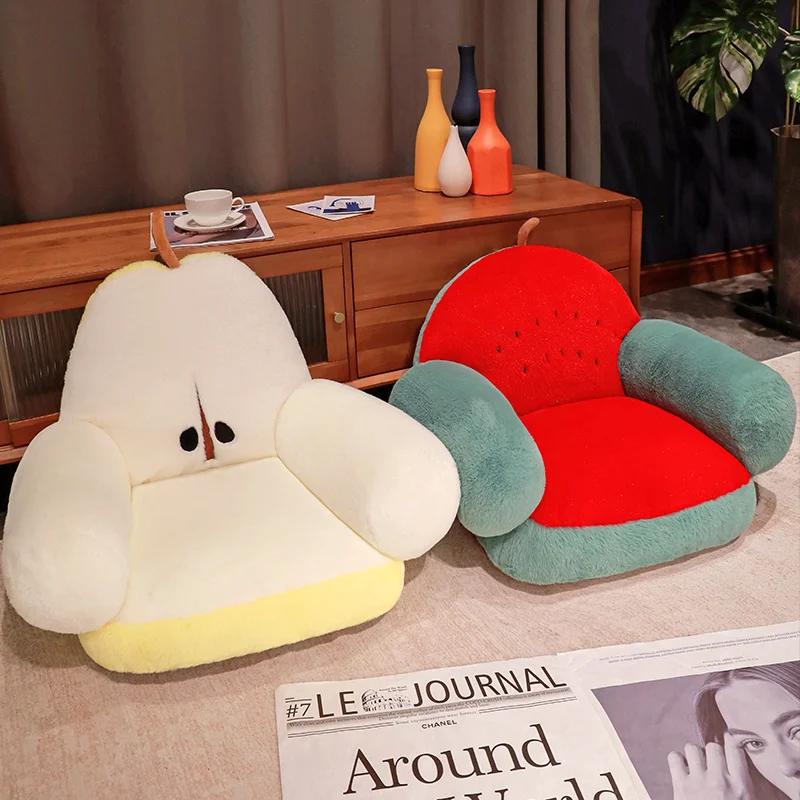 Kreatywna zabawna jabłkowa gruszka pluszowa na fotel poduszka z kreskówkowymi owocami pluszaki z arbuzem do dekoracji pokoju Kawaii