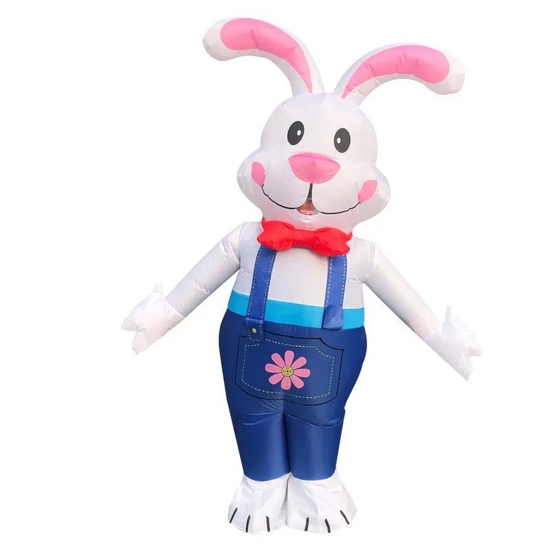 25COSEaster Bunny Inflatable Costume Blow Up Rabbit Suit Fancy Dress Jumpsuit Cosplay Party for Adult