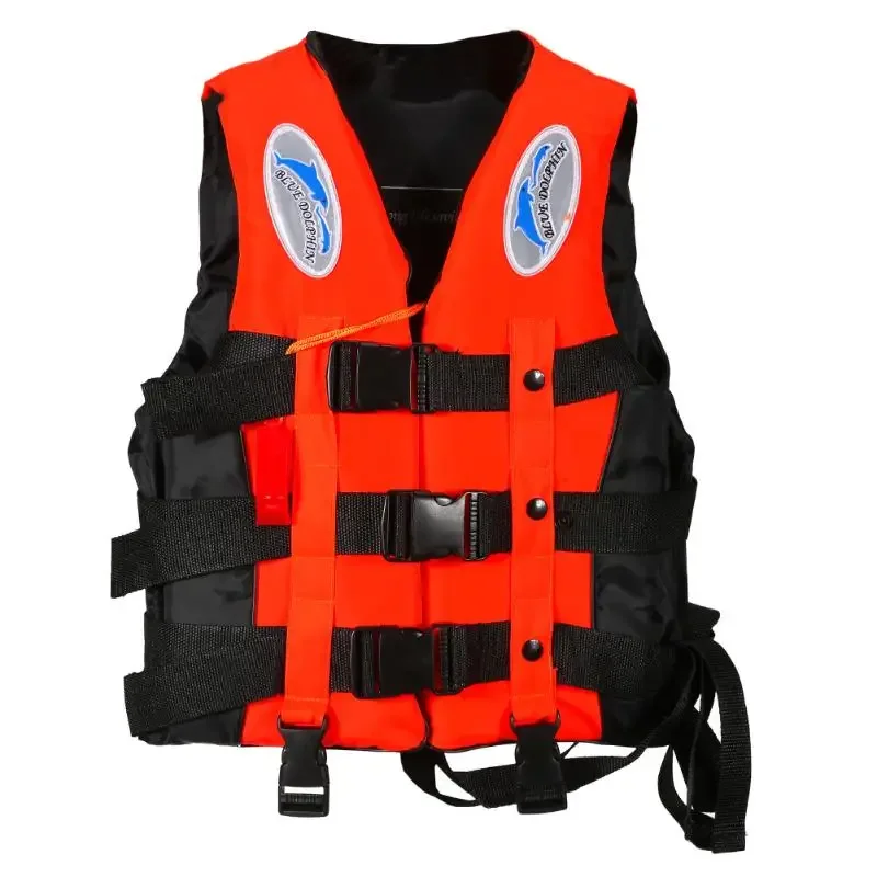 Universal Outdoor Swimming Boating Skiing Driving Vest Survival Suit Polyester Life Jacket for Adult Children with Pipe S -XXXL