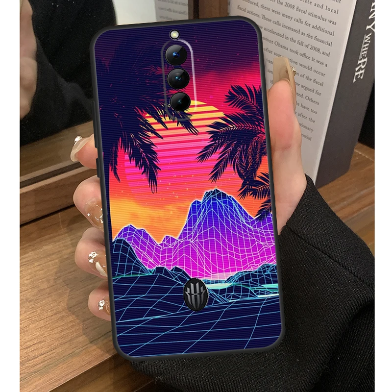 Synthwave Retro 80s Neon Case For ZTE Nubia Red Magic 8 Pro Plus RedMagic 6 7 Pro 6S 7S Pro 6R 5S 5G Coque Fundas