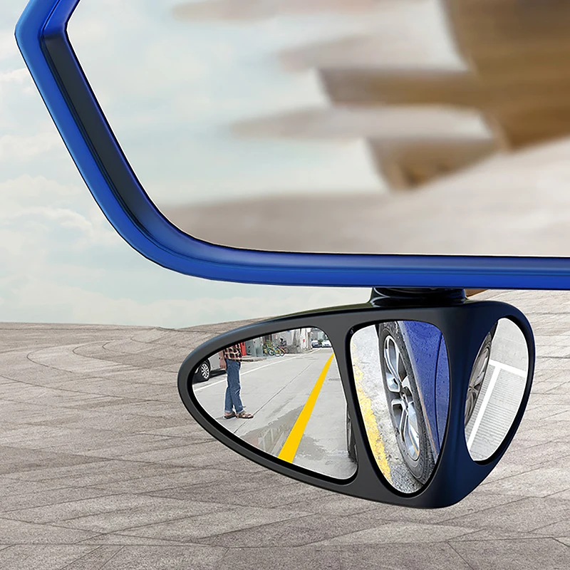 3 in 1 360 Degree Rotatable Three Sided Car Blind Spot Mirror Reversing Blind Spot Convex Parking Mirror Safety Accessories