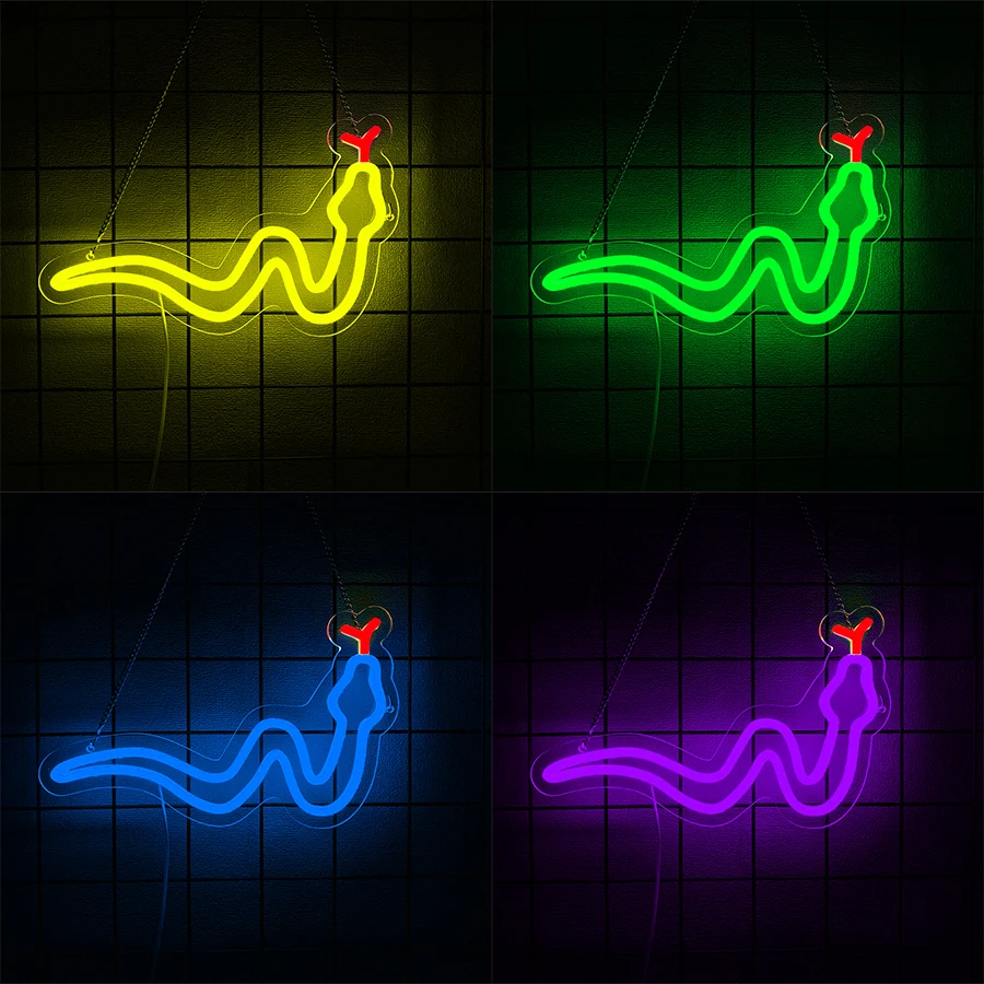 Anime Snake Led Neon Sign, Interesting Reptile Icon, Used For Bedroom Bar Game Room Club Man Cave Decor, Birthday Party Gift.