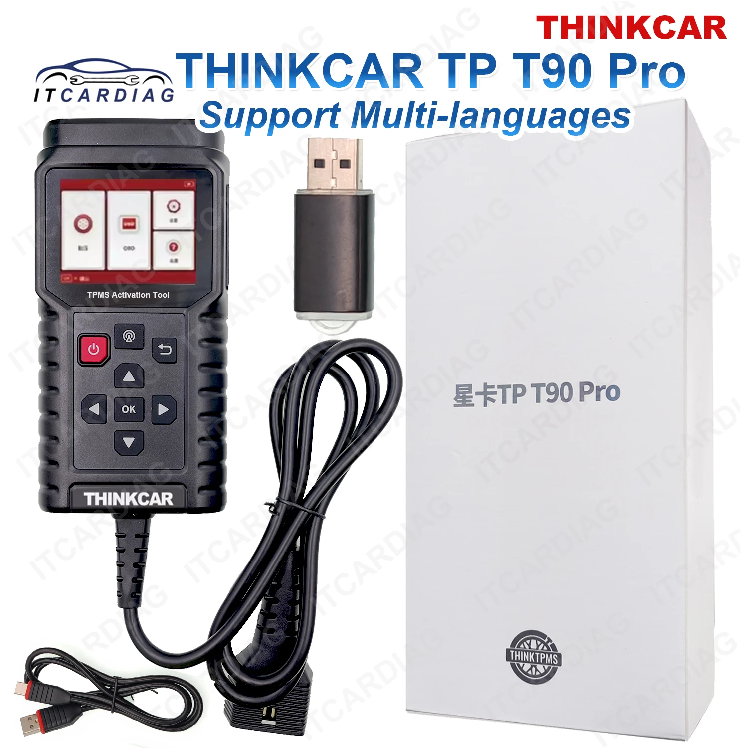 

ThinkCar TP T90 TPMS Activation Tool OBD2 Car Diagnostic Fault Code Programmer Tire Pressure Sensor Service Tool MUCAR S3