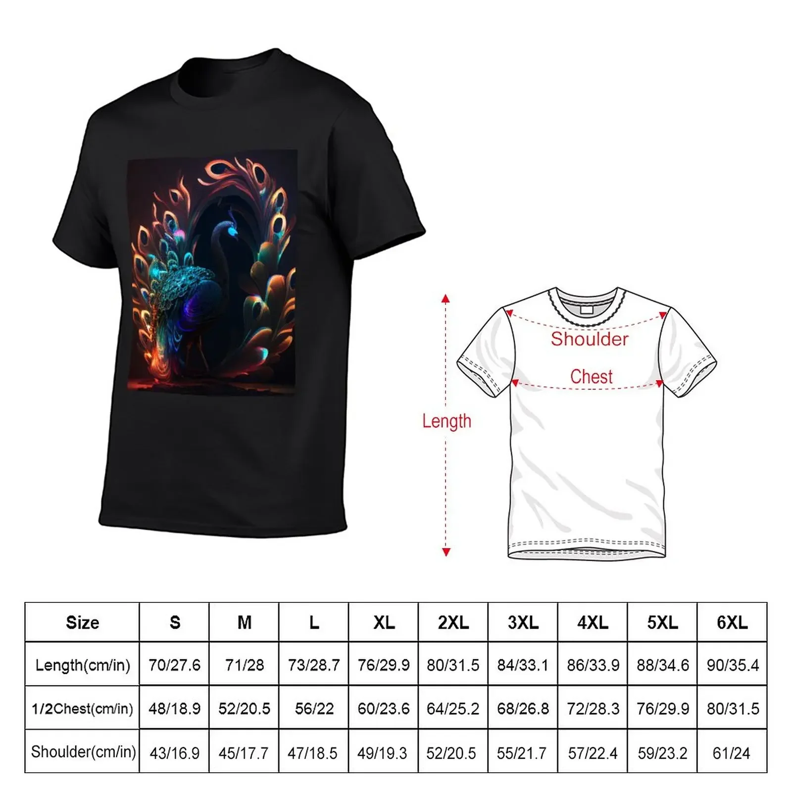 Glowing peacock T-Shirt sweat vintage oversized t shirt men