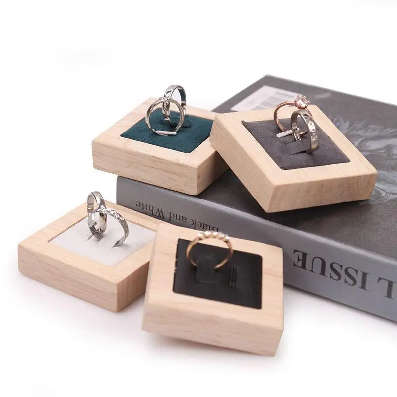 Independent Silver Ring Display Holder Single Stand for Pair Engagement Rings Jewelry Shop Window Showcase Props