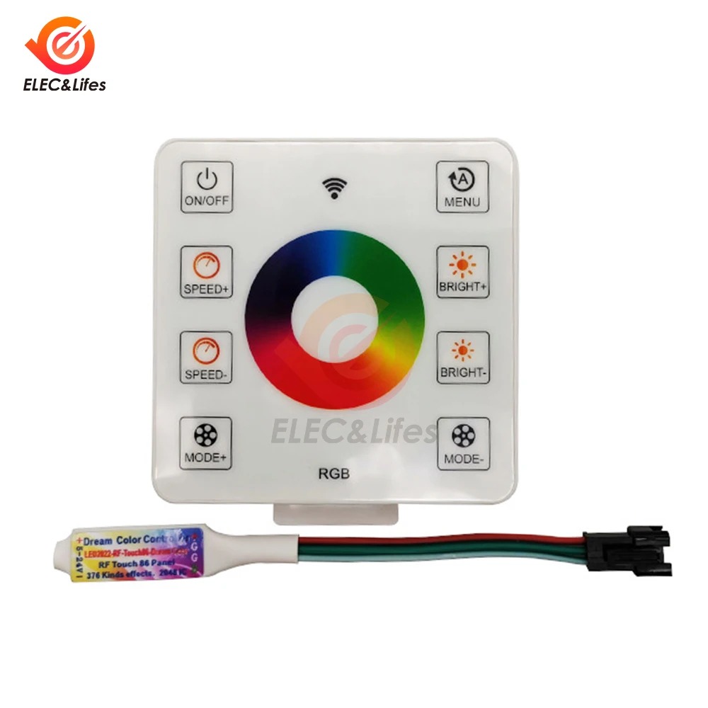 DC 5-24V 8 ปุ่มแผงสัมผัส LED controller สําหรับ WS2812B WS2811 RGB น้ําไหล Horse Race LED Strip 2048 พิกเซล