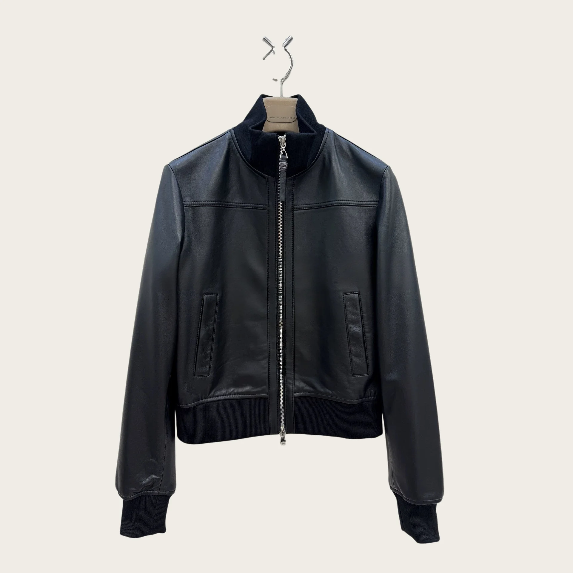 Women Short Genuine Sheepskin Bomber Jacket