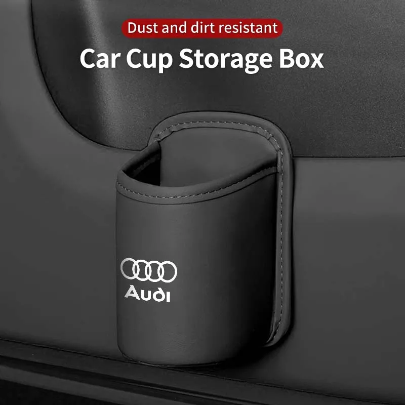 

Car Seat Back/Door Cup Holder Drink Leather Storage Box Auto Interior Supplies For Audi A3 A4 B9 A5 A7 B7 Q5 Q3 Q2 8i TT Mk1 S3