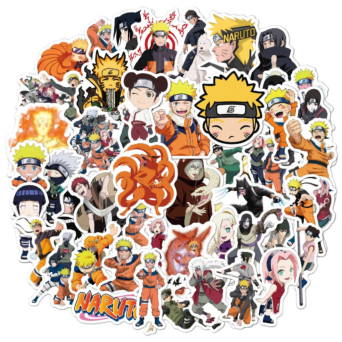 50pcs Naruto Anime Stickers Attack on Titan Hunter X Hunter Sticker bagagli Skateboard Laptop Anime figure Stikers Kid Toys