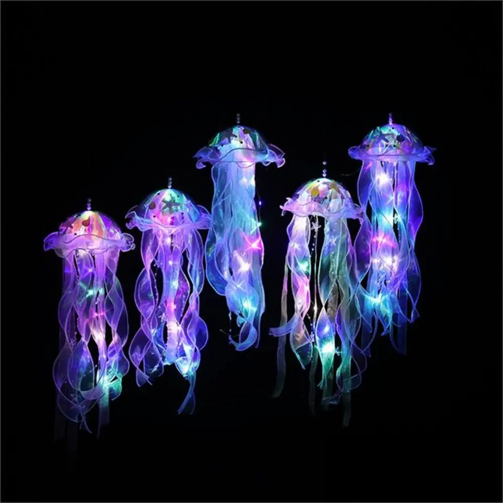 1PC Upgrade New Gradient Starfish Jellyfish Lamp Thickened Lampshade LED Holiday Decoration Chandelier Courtyard Decoration Grad