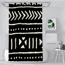 African Mud Cloth Black And White Bathroom Shower Curtains  Waterproof Partition Curtain Designed Home Decor Accessories