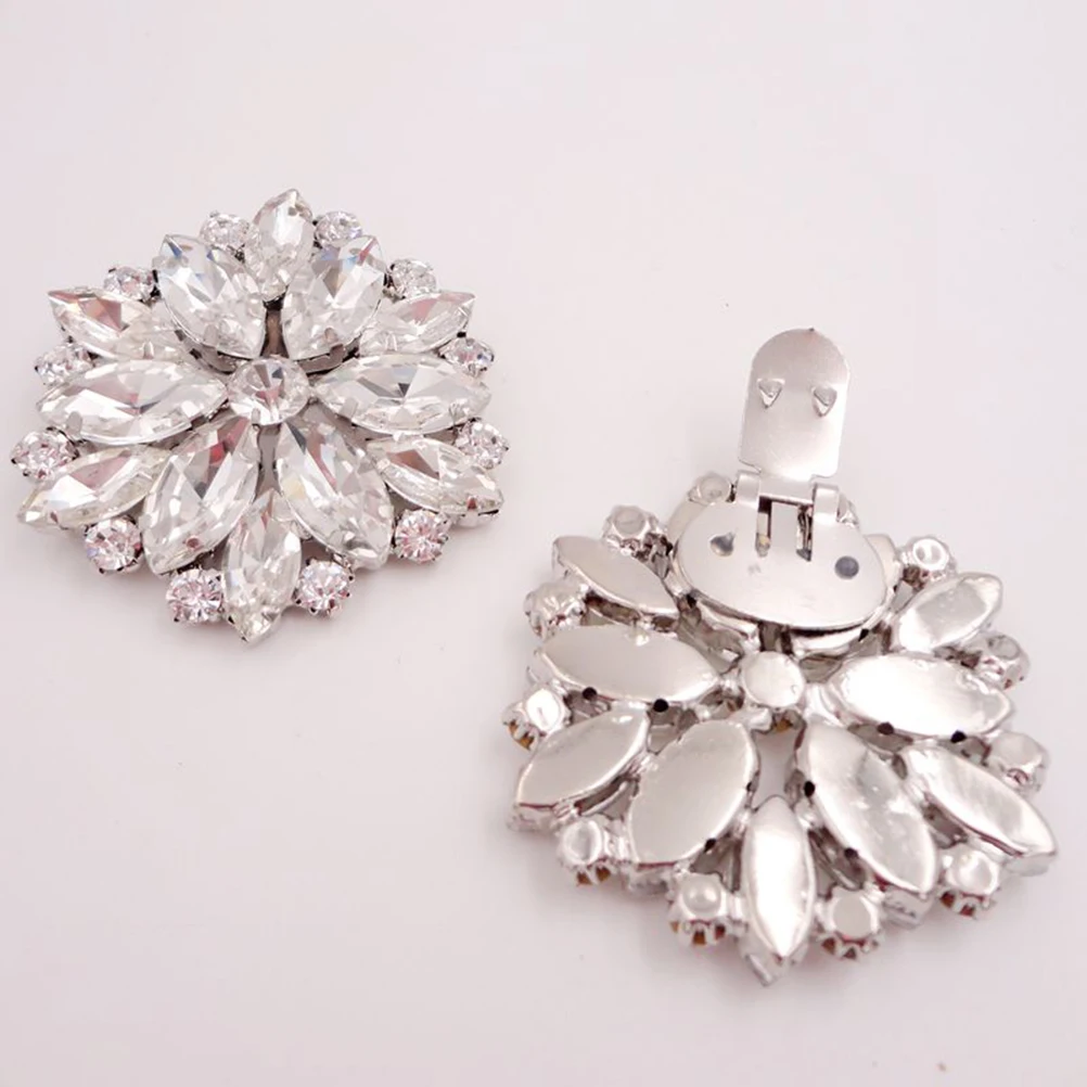 

Crystal Shoe Accessories Decoration Clip Flowers Rhinestone Buckles Clips for Women Women's Delicate