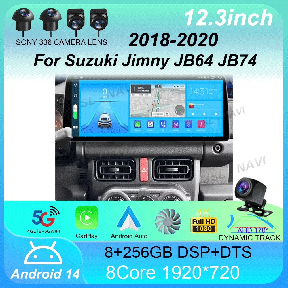 12.3 Inch Android 14 For Suzuki Jimny JB64 JB74 2018 - 2020  Multimedia Video Player Car Radio Stereo GPS Navigation Carplay