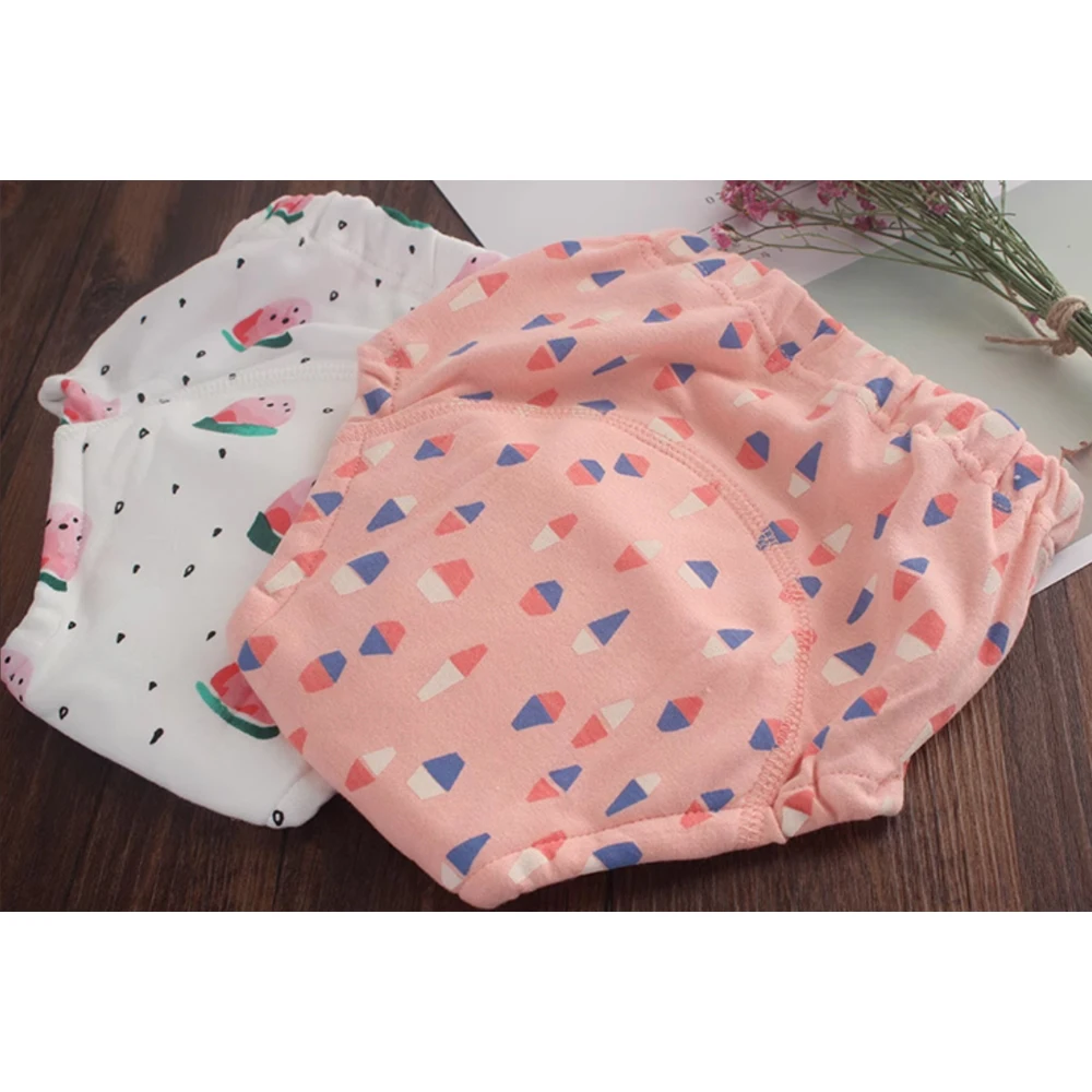 8/6pcs Baby Cotton Training Pants 6-Layer Waterproof Reusable Cloth Diapers Training Panties Disposable Nappies Baby Underwear