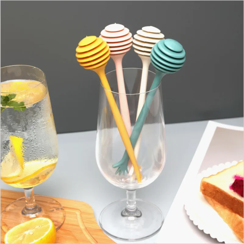 Dipper Honey Wand Stick Round Head Honey Spoon Stirrer PP Materials for Honey Pot Jar Containers 6.9inch Drink Stirrers