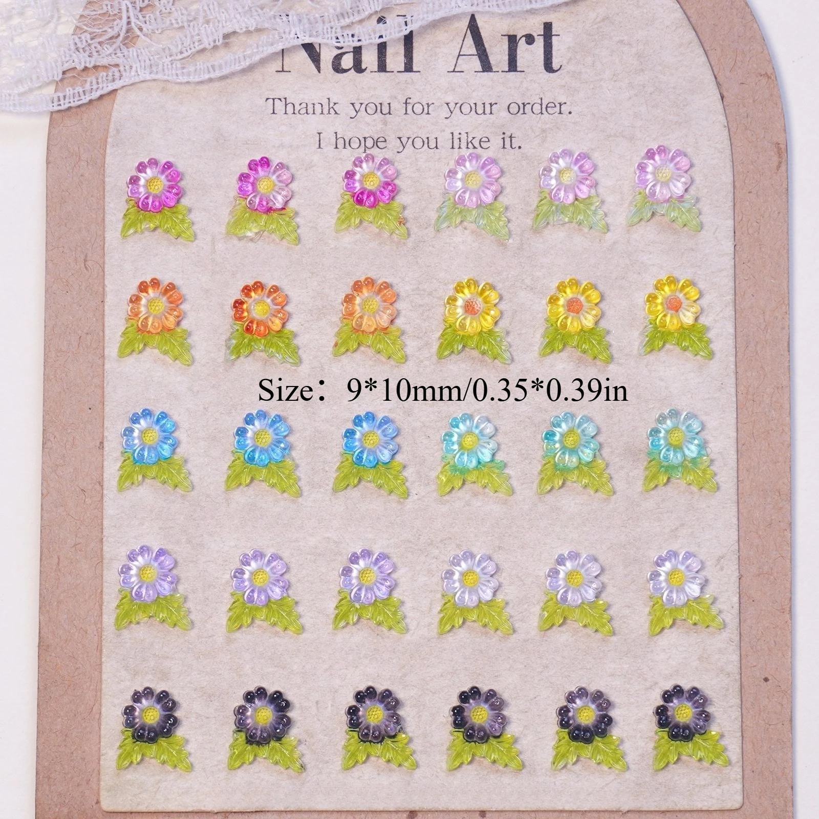 50/100/200Pcs, 9* 10mm, Ice Penetration, Flowers, Leaves, Nail Accessories, Stereo, DIY, Phone Case Accessories,