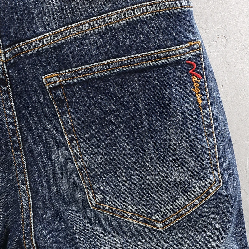 Fashion Designer Men Jeans High Quality Retro Washed Blue Stretch Elastic Slim Fit Vintage Jeans Men Trousers Casual Denim Pants