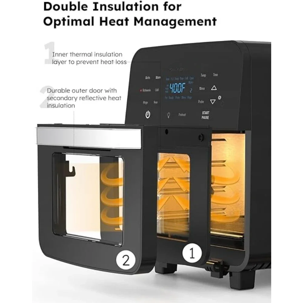 Fours à micro-ondes avec contrôle de température intégré Smart Therye.com, four friteuse à air, injuste, 1800W, 15,5 Qt