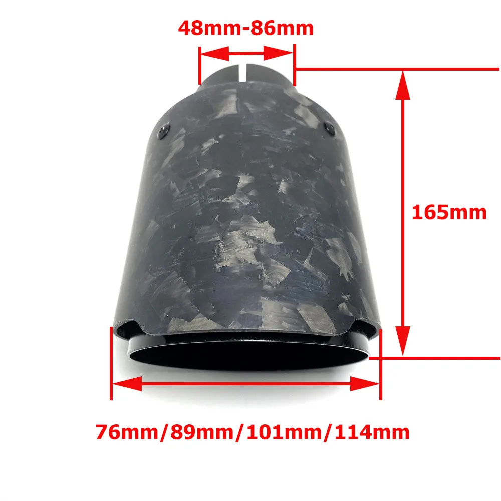 1Pcs Remus Single Car Exhaust Tips Black Stainless Steels Pipe Matte Forged Carbon Fiber Muffler Tailpipe Exhaust Pipe Universal