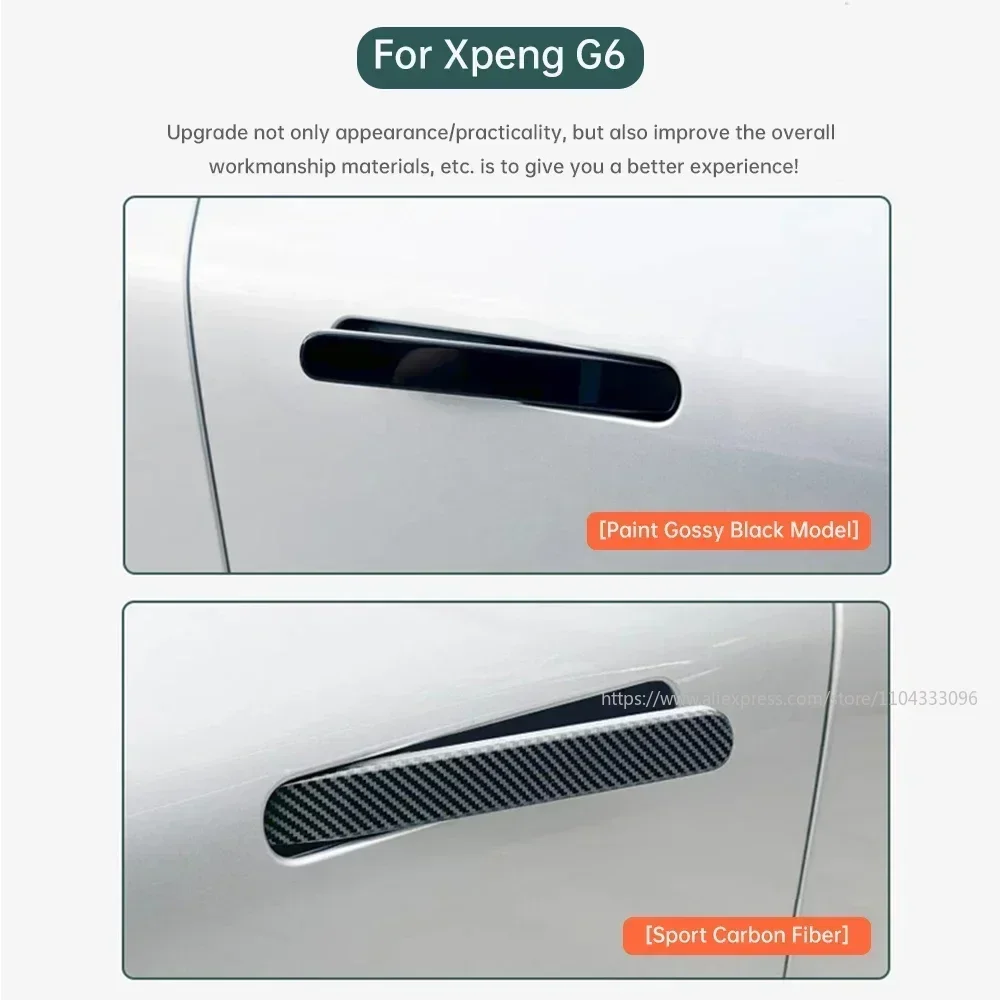 For Xpeng G6 2023 2024 Xiaopeng G6 Bright Black Door Handle Sticker Handle Scratch Protection Interior Accessories Modification