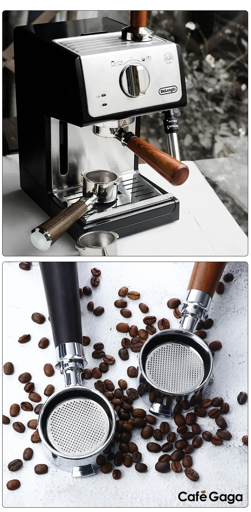 Kaffee Boden Siebträger 51mm Nackt Für Delonghi EC680 EC685 EC200 Filter Korb Espresso Maschine Zubehör Barista Werkzeuge – Detail 10