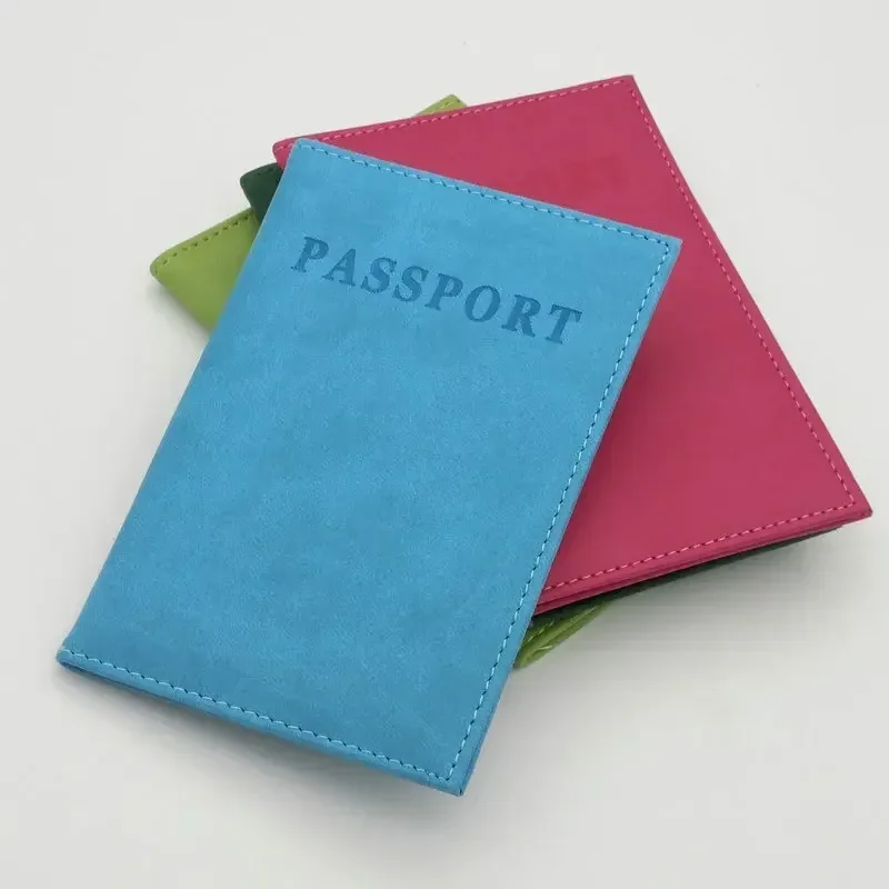 2024 New Frosted Passport Covers Color Change PU Leather Passport Holder Flight Ticket Clip ID Card Passport Protective Case