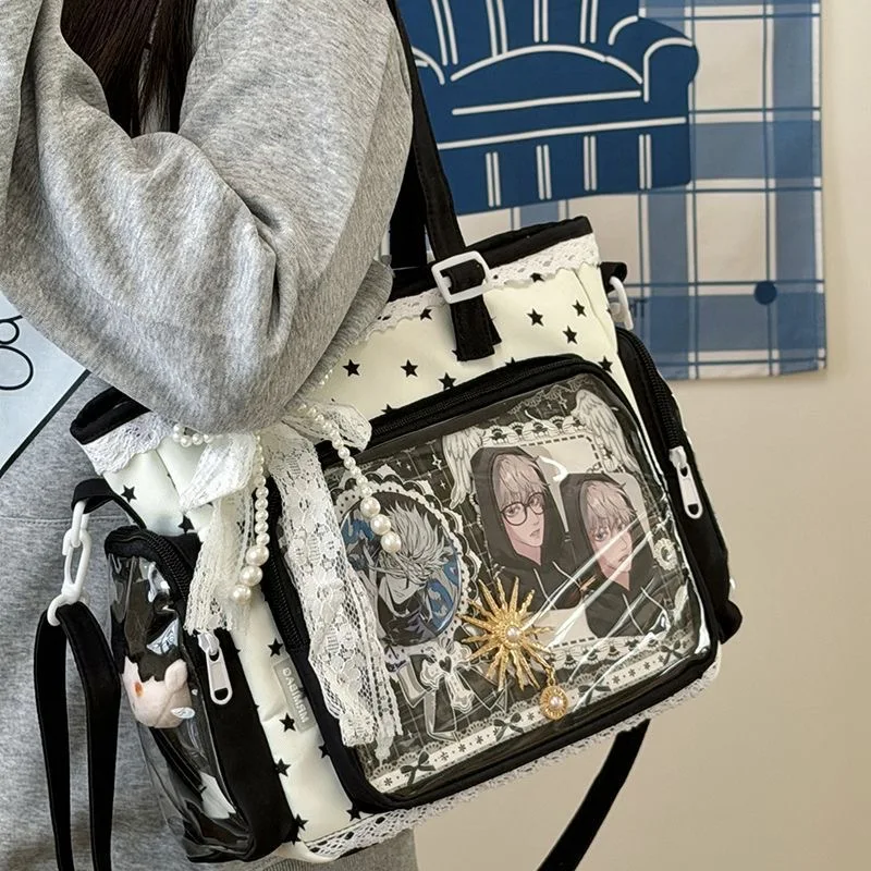 Bags for Women Pearl Bow Bag Hanger Ita Bag Transparent Bag Shoulder Bag Japanese Style Jk Doll Bag 	 Y2K Bag Tote Bag Hand Bags