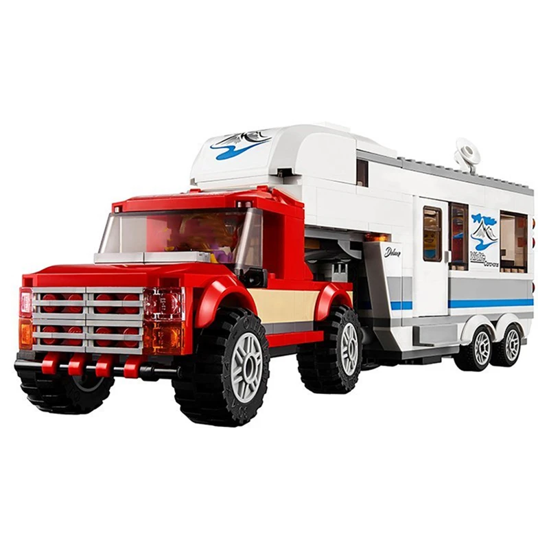 344pcs City series Pickup Caravan Car Building Blocks Bricks Parent-child camping rv Toys for Children Christmas Gifts Outdoor