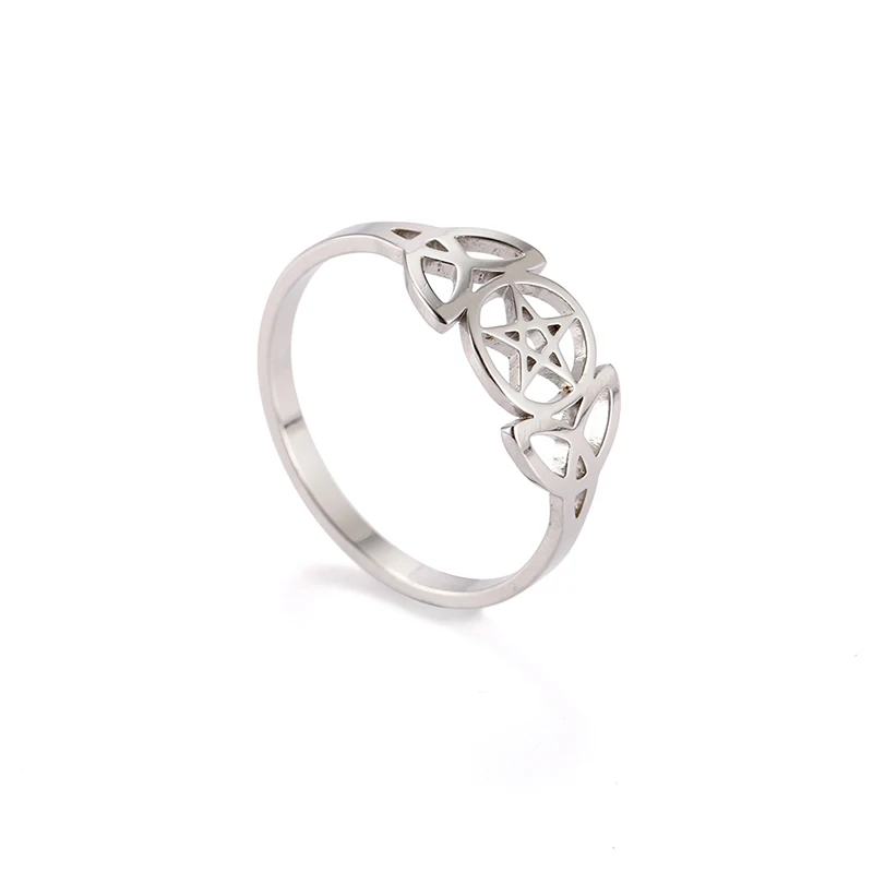 Witch's Irish Knot Ring für Frauen Edelstahl Irland Keltische hohle Fingerringe Neue Hexerei Amulett Schmuck Geburtstagsgeschenk – Detail 7