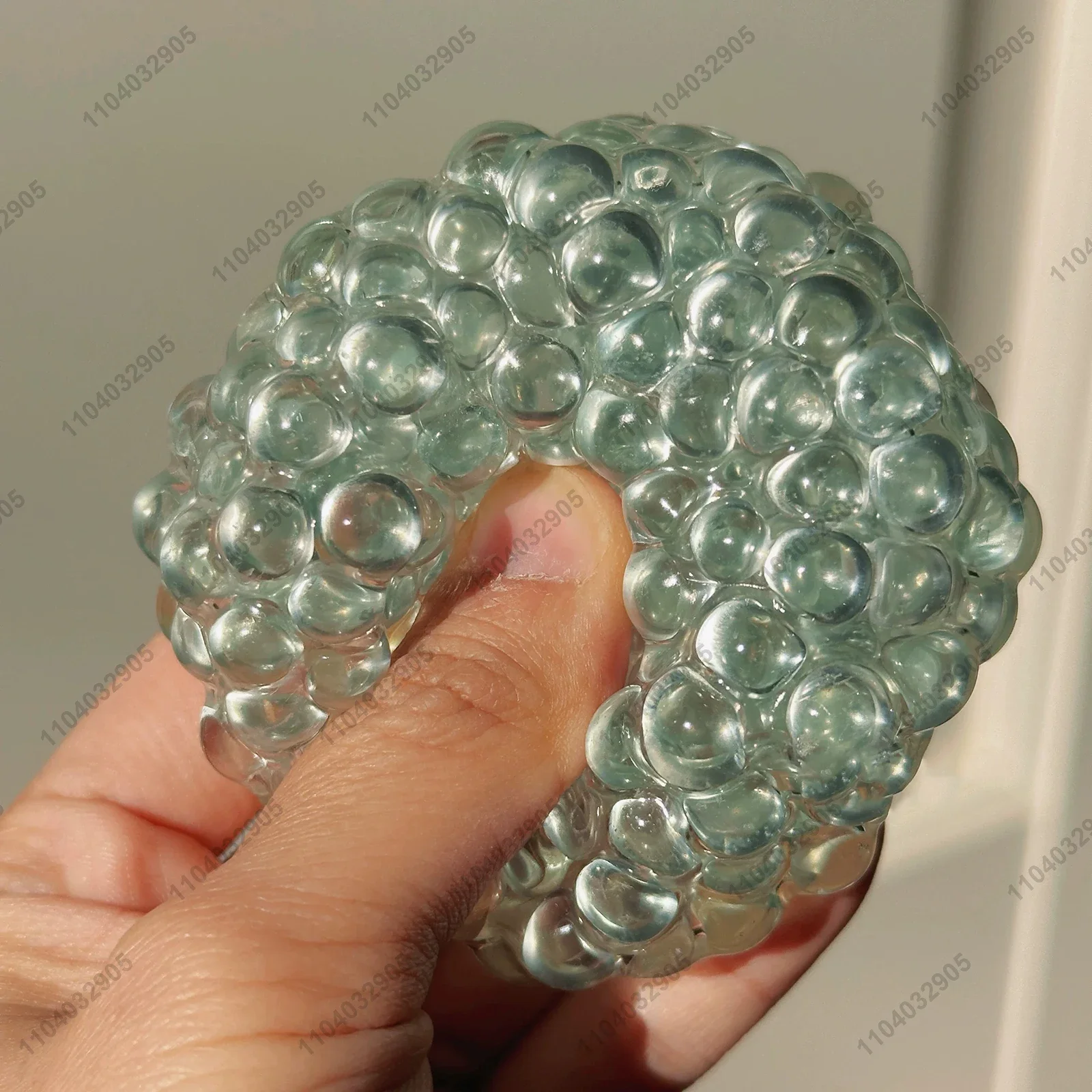 Balle Mochi Grinçante Soulignée sous Vide, Jouet de Détente à la Main, Pierre Verte
