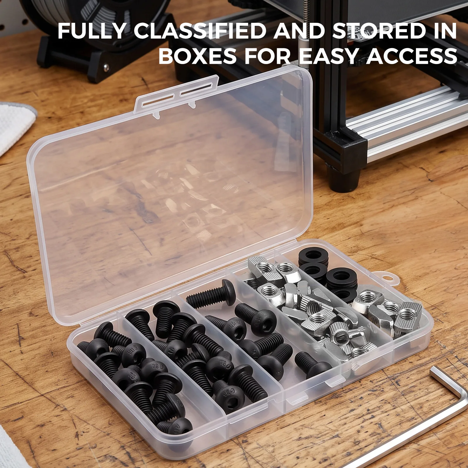 M8 T Nuts And Screws Kit 4040 4080 Aluminum Extrusion Hardware Set With Washers Hex Wrench For Frame Building CNC 3D Printer Wor