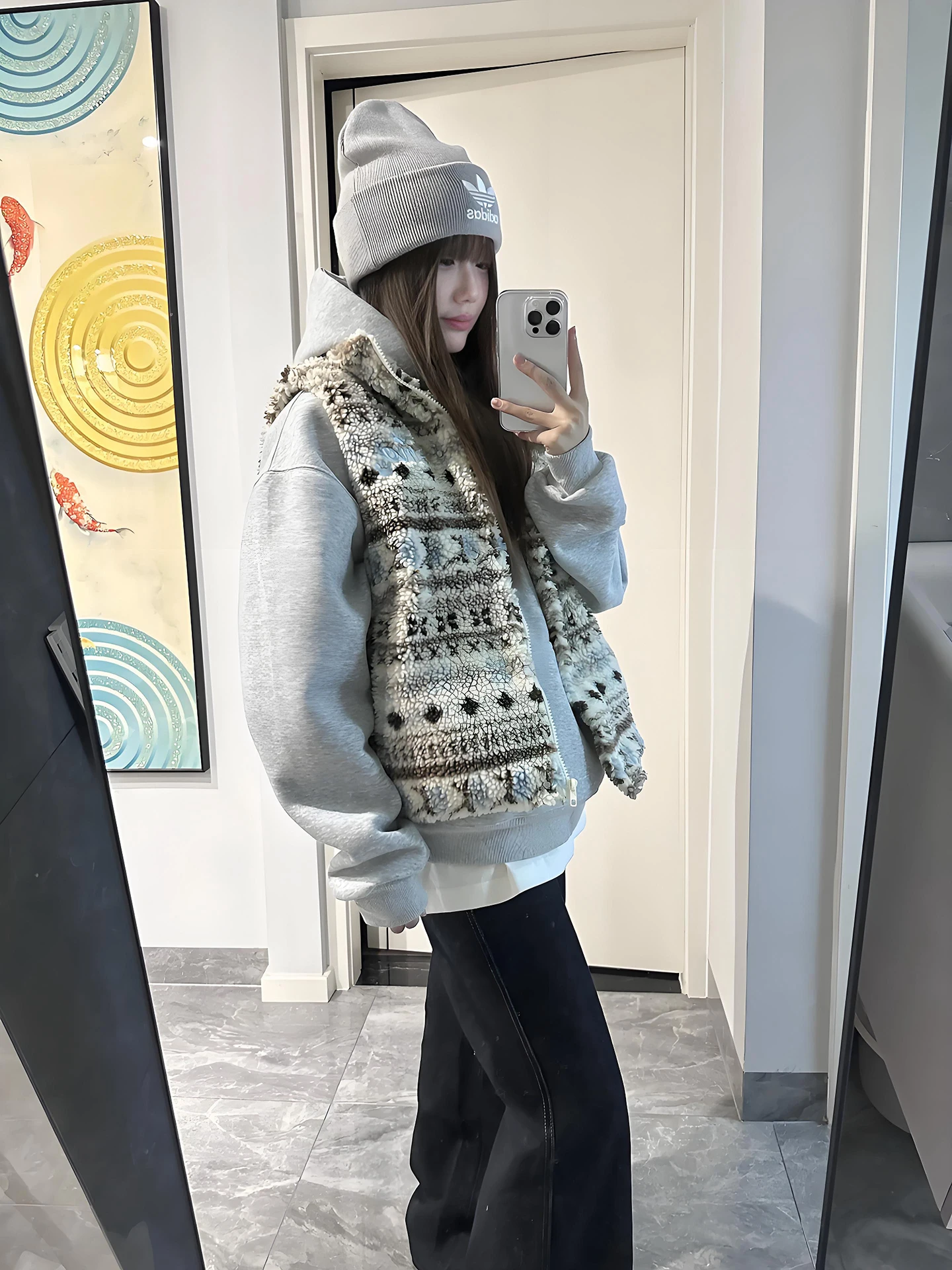 

ex Double-Sided Wear Fce Cotton Vest American Retro Fair Isle Layering oulder Pad Jaet Svel Outerwear