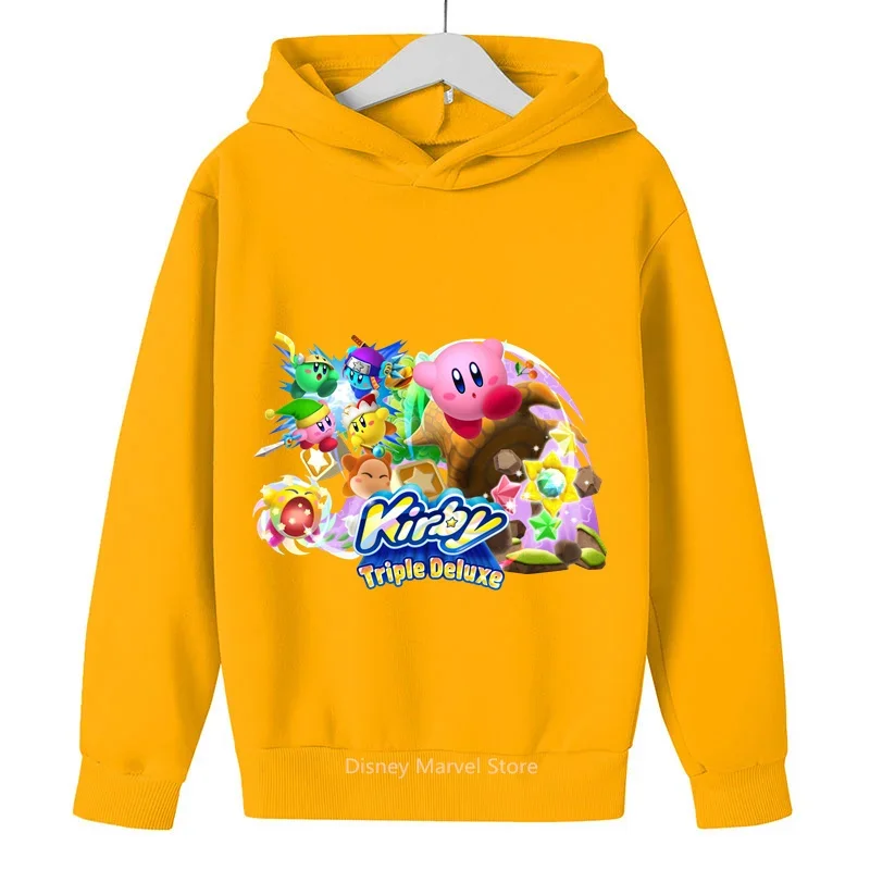 2024 Kirby Game Print Hoodie - Kids' Cool Autumn Pullover for Boys & Girls - Trendy Outdoor Style for Ages 3-14