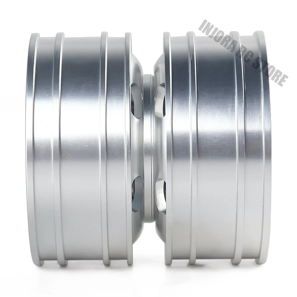 2PCS CNC Metal Front/Rear RC Car Wheel Rim for 1/14 RC Crawler Car Tamiya Tractor Trucks Hub Parts