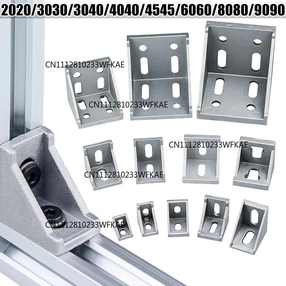 Wholesale 5/10/20/40/50/100pcs Cast Corner Bracket Fittings Angle Connector 2020 2028 2430 3030 4040 6060 for V-Slot Profiles