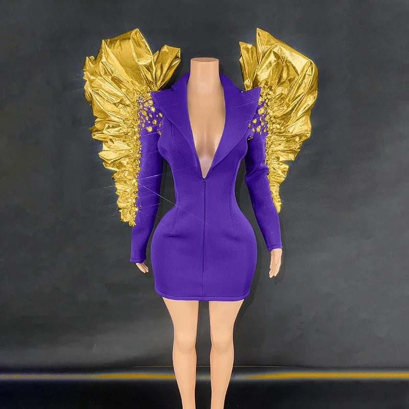 Sukienka balowa damska z przesadnymi kryształkami na ramionach, wiele kolorów, strój wieczorowy na imprezę, kostium sceniczny na wybieg, kostiumy Gogo, suknia XS7500