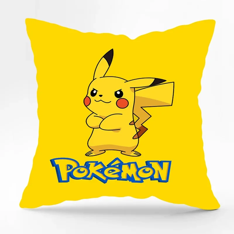 Pokemon Anime Cushion Cover 45x45cm Pikachu Decor Sofa Pillow Cover Charmander Psyduck Anime Figure Plush Cartoon Pillowcase