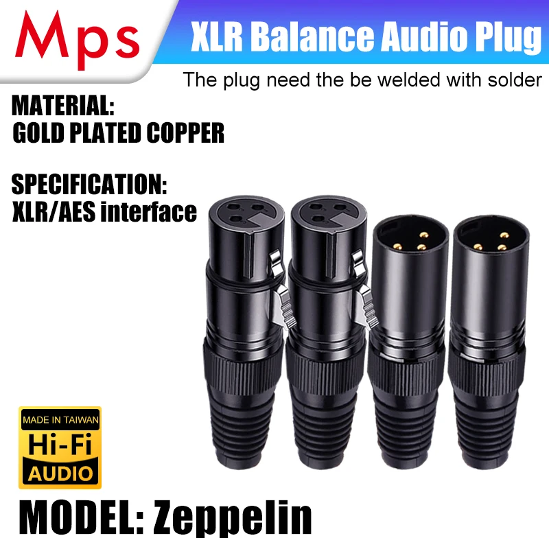 

Hi-Fi MPS Zeppelin-W/M HiFi латунный XLR разъем 24K позолоченный женский мужской Canon 3-контактный микрофон аудио разъем