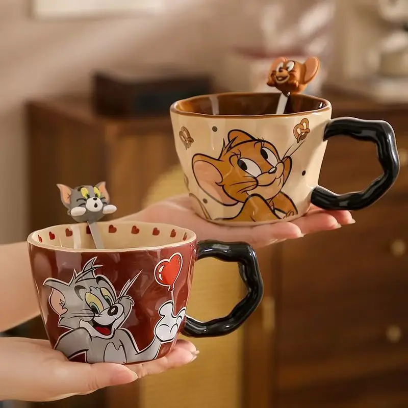Toms and Jerrys Cartoon 530ml Cute Cartoon Ceramics Mug Household Drinkware Milk Cup Creative Office Office Water Cups Gift