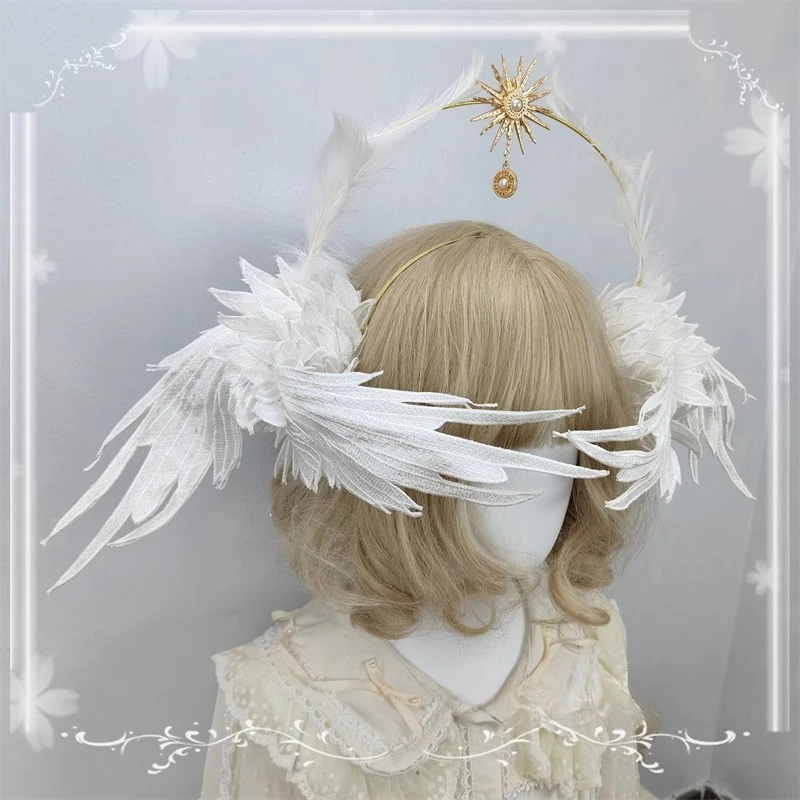 اليدوية أجنحة الملاك ريشة الشعر هوب أبيض وأسود مزدوج اللون اضافية أجنحة كبيرة التصوير الفوتوغرافي عرض الأزياء التصوير الفوتوغرافي