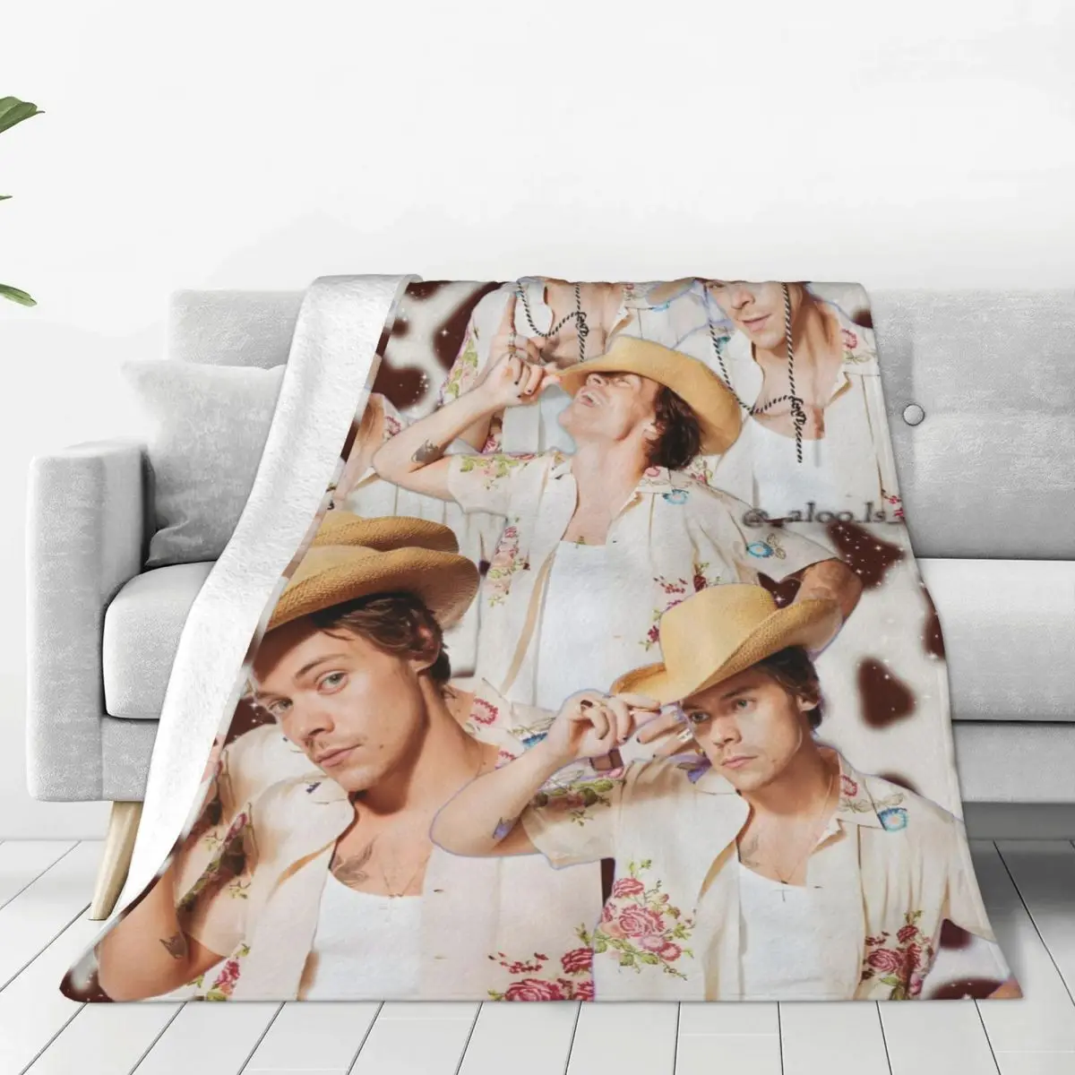 Custom 3D Print H-Harry Singer S-Styles Poster Blankets Breathable Soft Flannel Autumn Throw Blanket for Sofa Office Bed