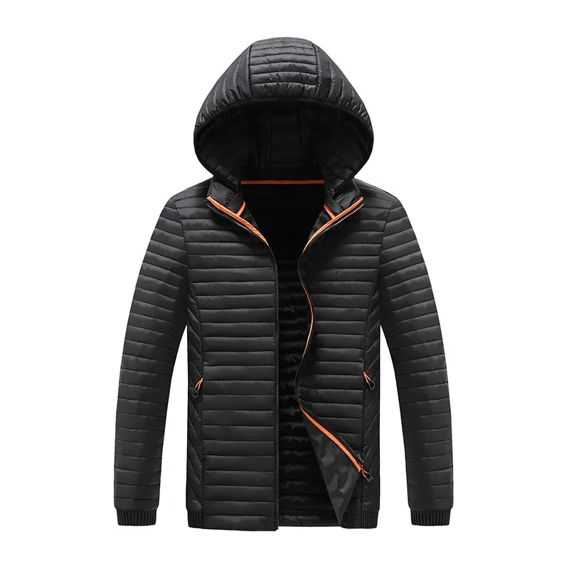 

Men's Thickened Cotton Jacket Winter Warm Coat Zipper Closure Hooded Solid Color Fashionable Comfortable, Versatile and Handsome